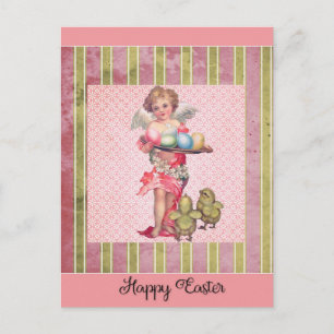 Vintage Ostern Engel Küken Eier Postkarte