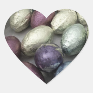 'Vintage Ostern' Herz-Aufkleber