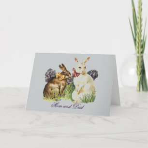 Vintage Ostern-Karte für Eltern Feiertagskarte