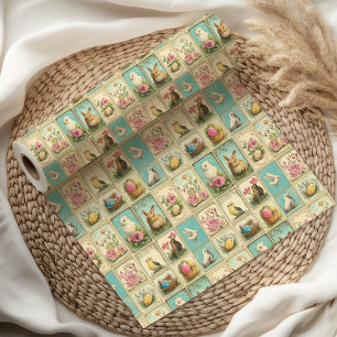 Vintage Ostern Nostalgische Blumen Geschenkpapier
