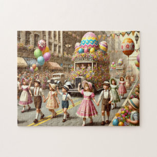 Vintage-Osterparade Retro-Frühlingsfeier Puzzle