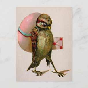 Vintage-Osterpostkarte mit Vogel Postkarte