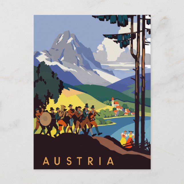 Vintage Österreich Alpen Reisen Postkarte (Vorderseite)