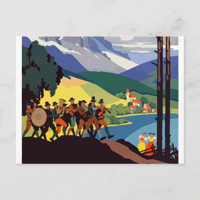 Vintage Österreich Alpen Reisen Postkarte (Vorderseite)