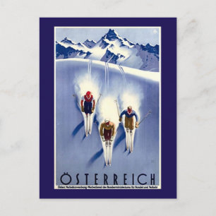 Vintage Österreich Ski Postkarte