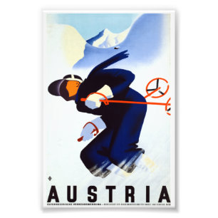 Vintage Österreich Skireiseplakat Fotodruck