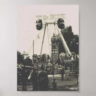 Vintage Österreich Wien Prater Vergnügungspark Poster