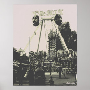 Vintage Österreich Wien Prater Vergnügungspark Poster