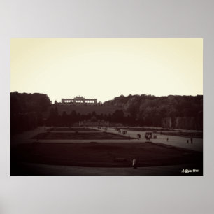 Vintage Österreich Wien Schönbrunn Gärten 1970 Poster