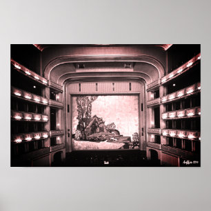 Vintage Österreich Wien Staatsoper Oper innen Poster