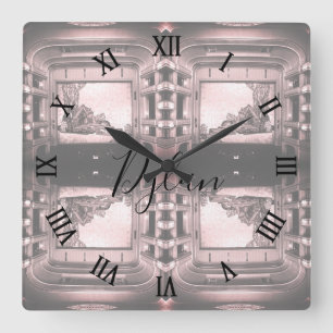 Vintage Österreich Wien Staatsoper Opernhaus innen Quadratische Wanduhr
