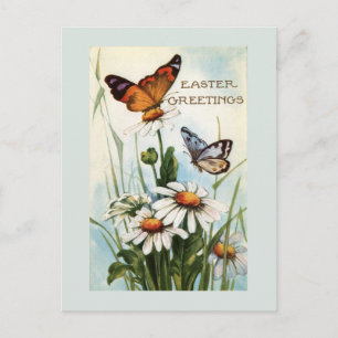 Vintage Osterschmetterlinge Postkarte