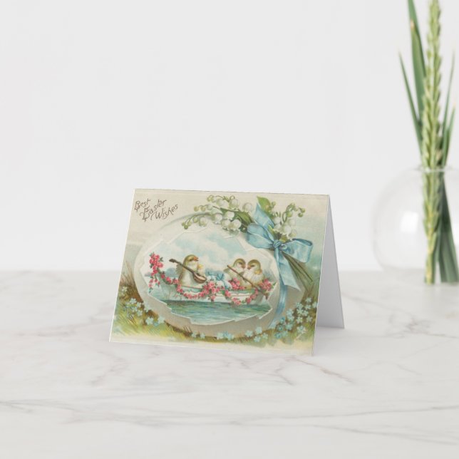 Vintage Osterstäbchen Feiertagskarte (Vorderseite)