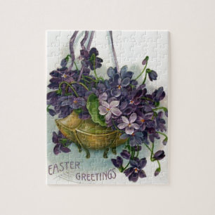 Vintage Ostervioletten Puzzle