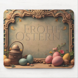 Vintage-Osterzauber mit festlichen floralen Orname Mousepad
