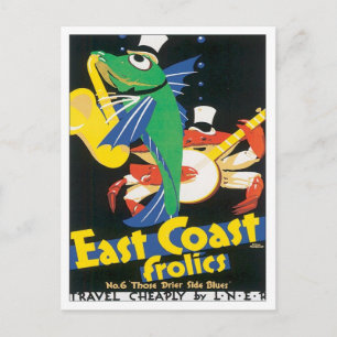 Vintage-Ostküsten-Frohsinn Postkarte