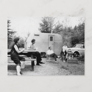 Vintage Ottawa National Forest Camping, Michigan Postkarte