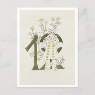 Vintage Ottilia Adelborg Blumen Nummer - 12 Postkarte