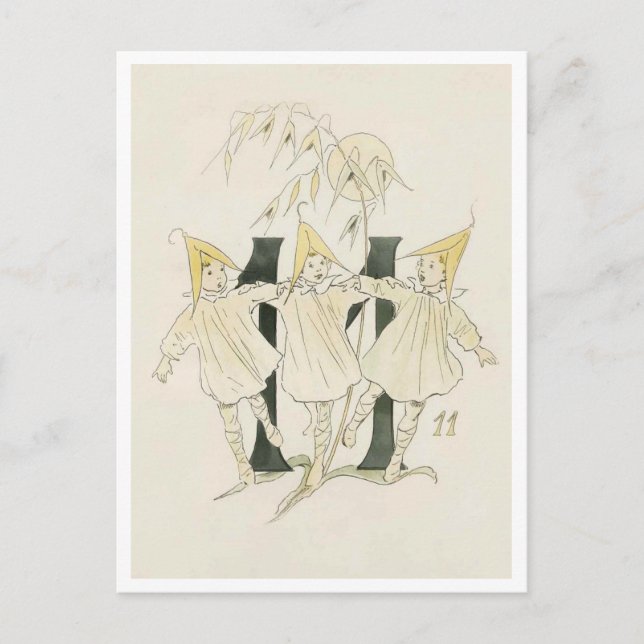 Vintage Ottilia Adelborg Blumennummer - 11 Postkarte (Vorderseite)