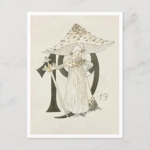 Vintage Ottilia Adelborg Blumennummer - 19 Postkarte