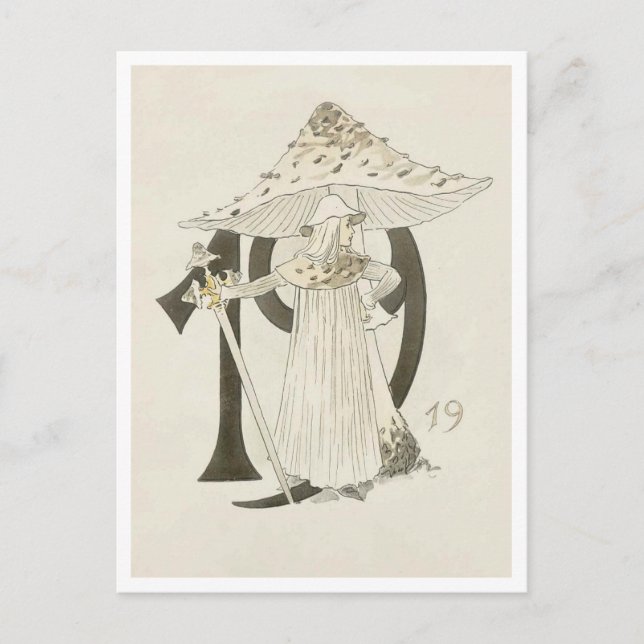 Vintage Ottilia Adelborg Blumennummer - 19 Postkarte (Vorderseite)