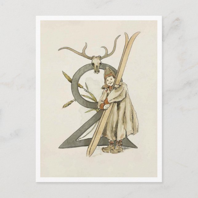 Vintage Ottilia Adelborg Blumennummer - 2 Postkarte (Vorderseite)