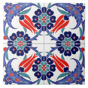Vintage-Ottomanische Keramik-Tulpe Fliese