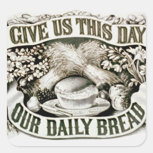Vintage Our Daily Bread Christliches Gebet 1872 Quadratischer Aufkleber