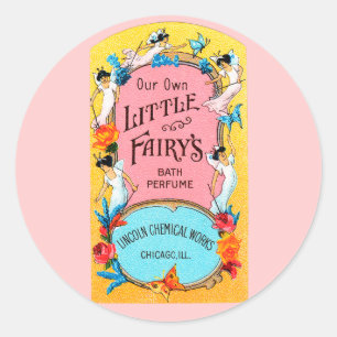 Vintage Our Own Little Fairy's Badparfüm Runder Aufkleber