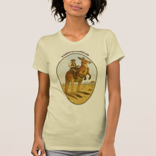 Vintage-Outback-Cowboy reitet auf einem riesigen K T-Shirt