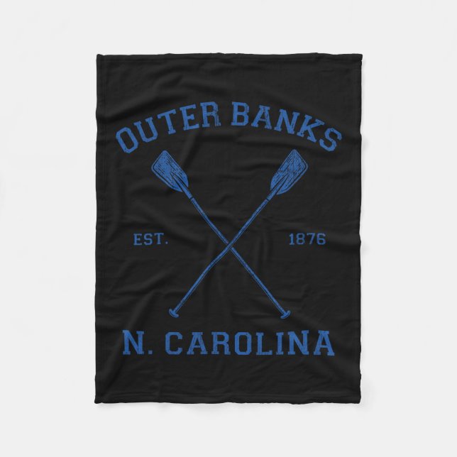 Vintage Outer Nks North Carolina Urlaub  Fleecedecke (Vorderseite)