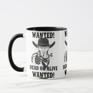 Vintage-Outlaw-Cowboy-Wanted-Plakat Tasse