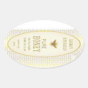 Vintage Oval Honig Bienenkönigin Apiarist Label Ovaler Aufkleber