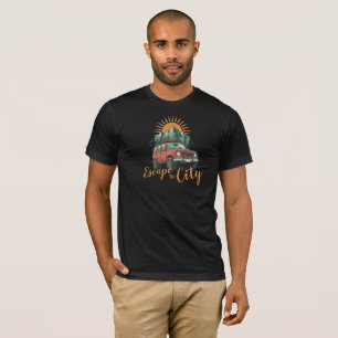 Vintage Overland 4x4 Abenteuer Flucht aus der Stad T-Shirt