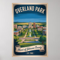 Vintage Overland Park Kansas Retro-Reiseziel