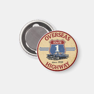 vintage Overseas Highway Florida Keys Straßengesch Magnet