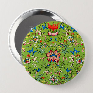Vintage Owen Jones chinesisches Ornament grünes Bl Button
