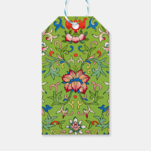Vintage Owen Jones chinesisches Ornament grünes Bl Geschenkanhänger