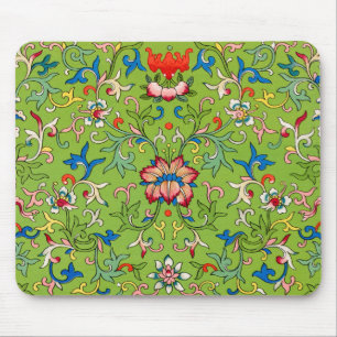 Vintage Owen Jones Chinesisches Ornament Grünes Fl Mousepad