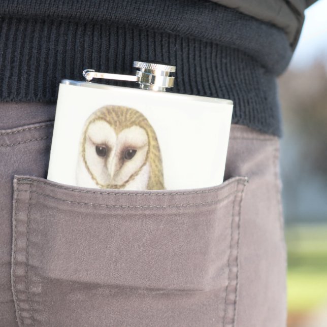 Vintage Owl-Malerei Flachmann (Beispiel)