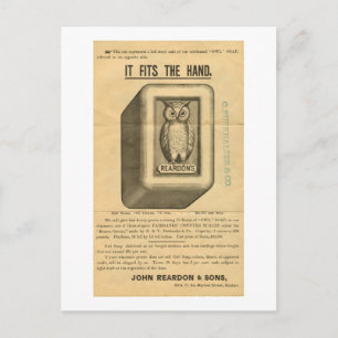 Vintage-Owl-Seifenwerbung - Es passt in die Hand Postkarte