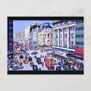 Vintage Oxford Street London Einladungspostkarte