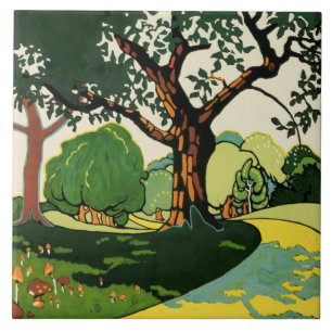 Vintage Oxhey Woods von Edward McKnight Kauffer Fliese