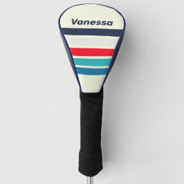 Vintage-Ozean-Quer-Streifendesign mit Namen Golf Headcover