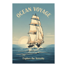 Vintage-Ozean-Segelschiff-Druckposter