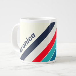 Vintage-Ozean-Streifen mit Namen Jumbo-Tasse