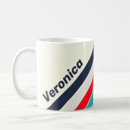 Vintage-Ozean-Streifen mit Namen Kaffeetasse