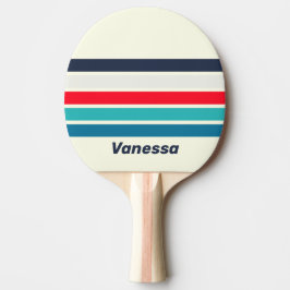 Vintage Ozean Streifen mit Namen Tischtennis Schläger