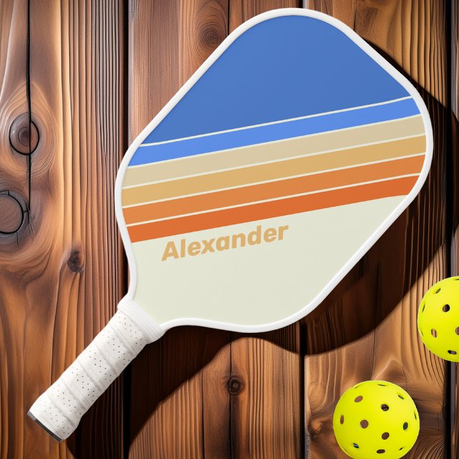 Vintage Ozeansonne gestreift mit Name Pickle Pickleball Schläger (Von Creator hochgeladen)