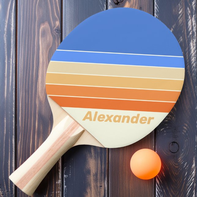 Vintage Ozeansonne mit Namen gestreift Tischtennis Schläger (Von Creator hochgeladen)
